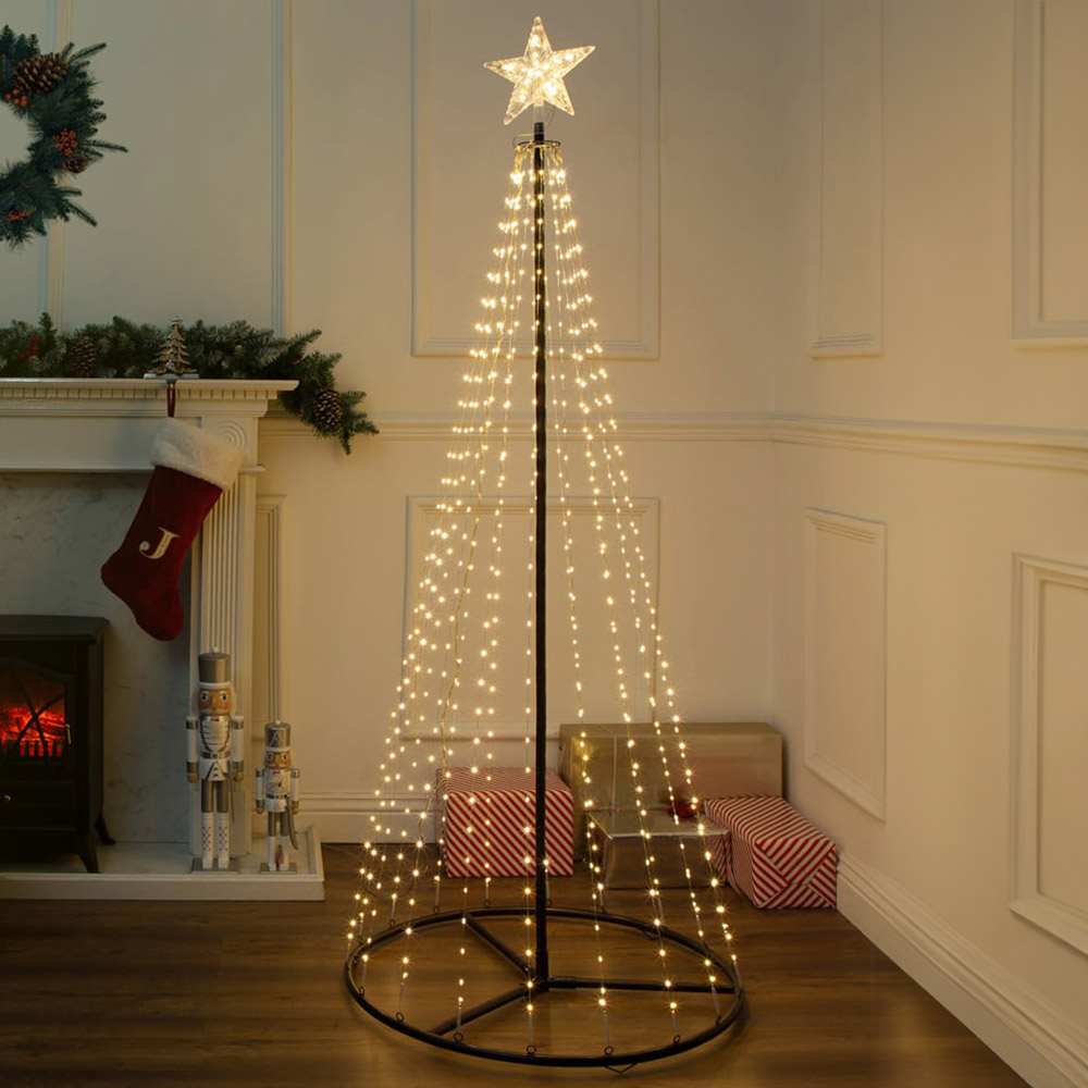 The Christmas Workshop 573 LED Warm White Outdoor Cone Tree 6ft Image 1