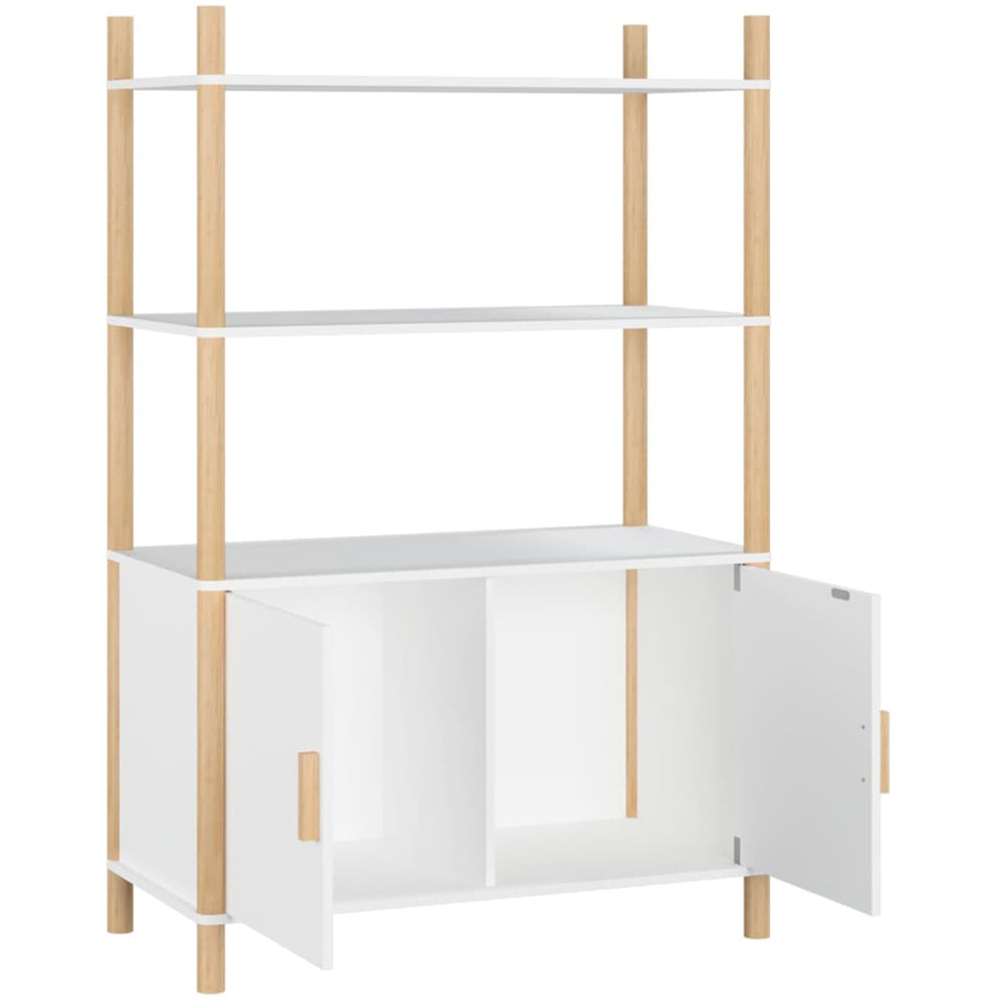 vidaXL 2 Door 3 Shelf White Highboard Image 5