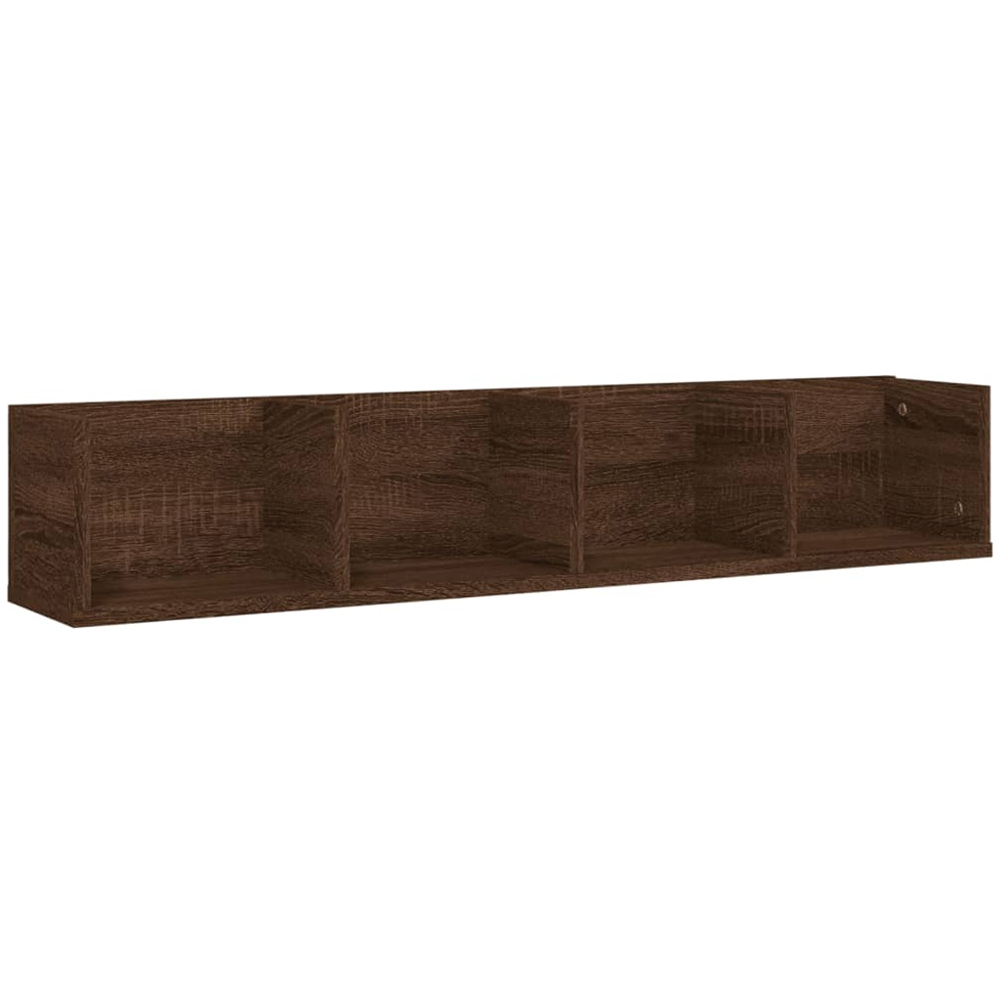 vidaXL 4 Shelf Brown Wall Shelf Image 1