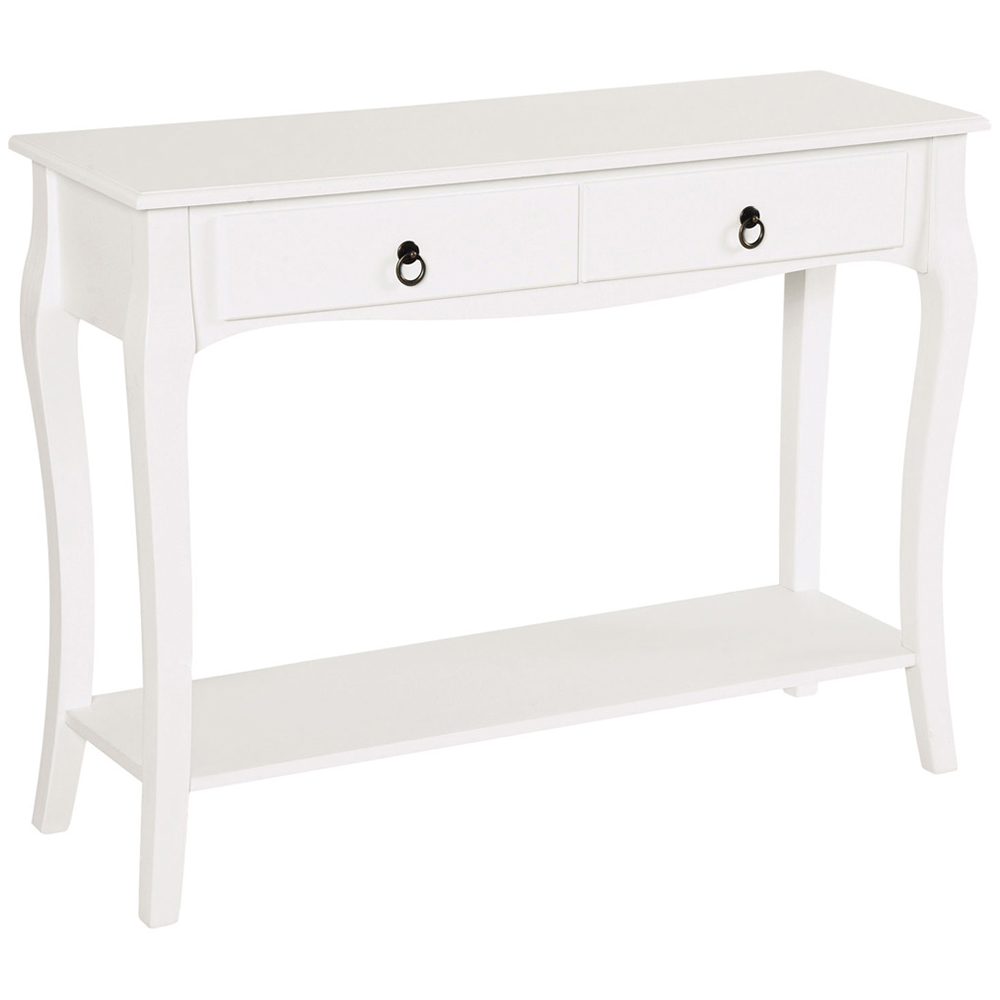 Portland 2 Drawer Ivory White Console Table Image 2