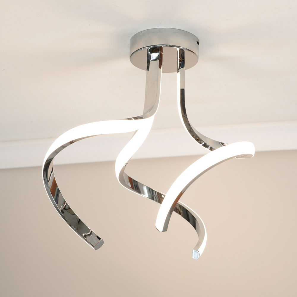 ValueLights Infinity Chrome Single Twist Integrated LED Ceiling Light Image 2