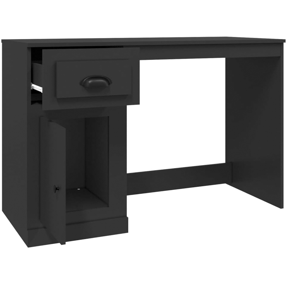 vidaXL Single Door Single Drawer Computer Desk Black Image 6