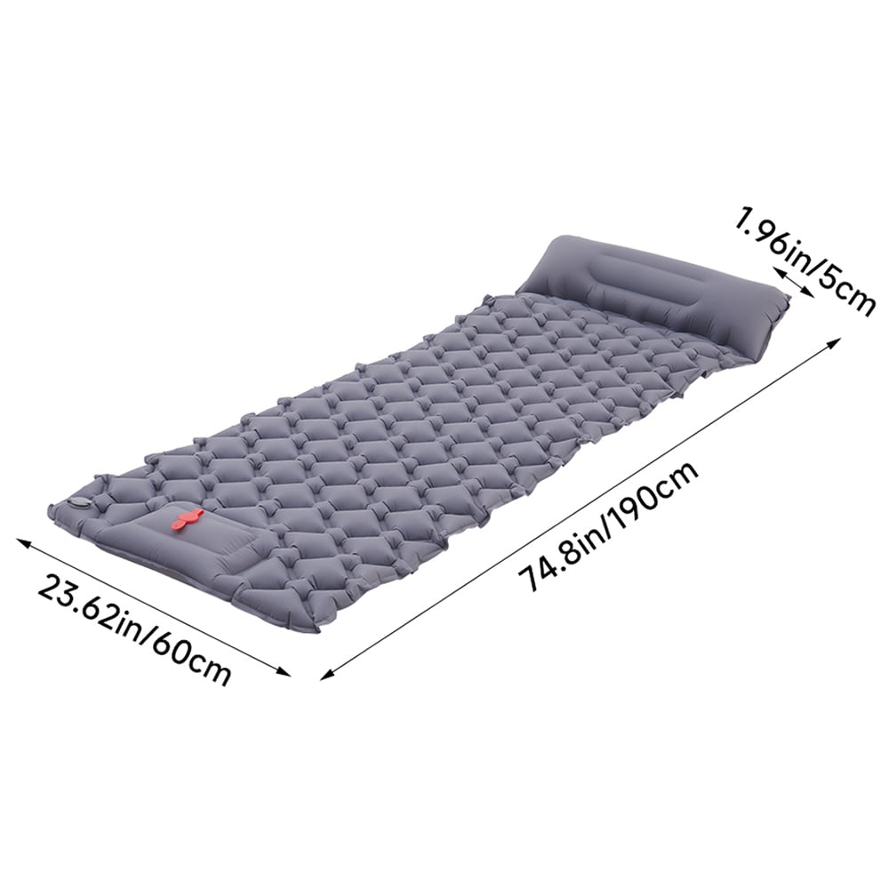 Living and Home Grey Inflatable Sleeping Pad Air Bed 190 x 60cm Image 8