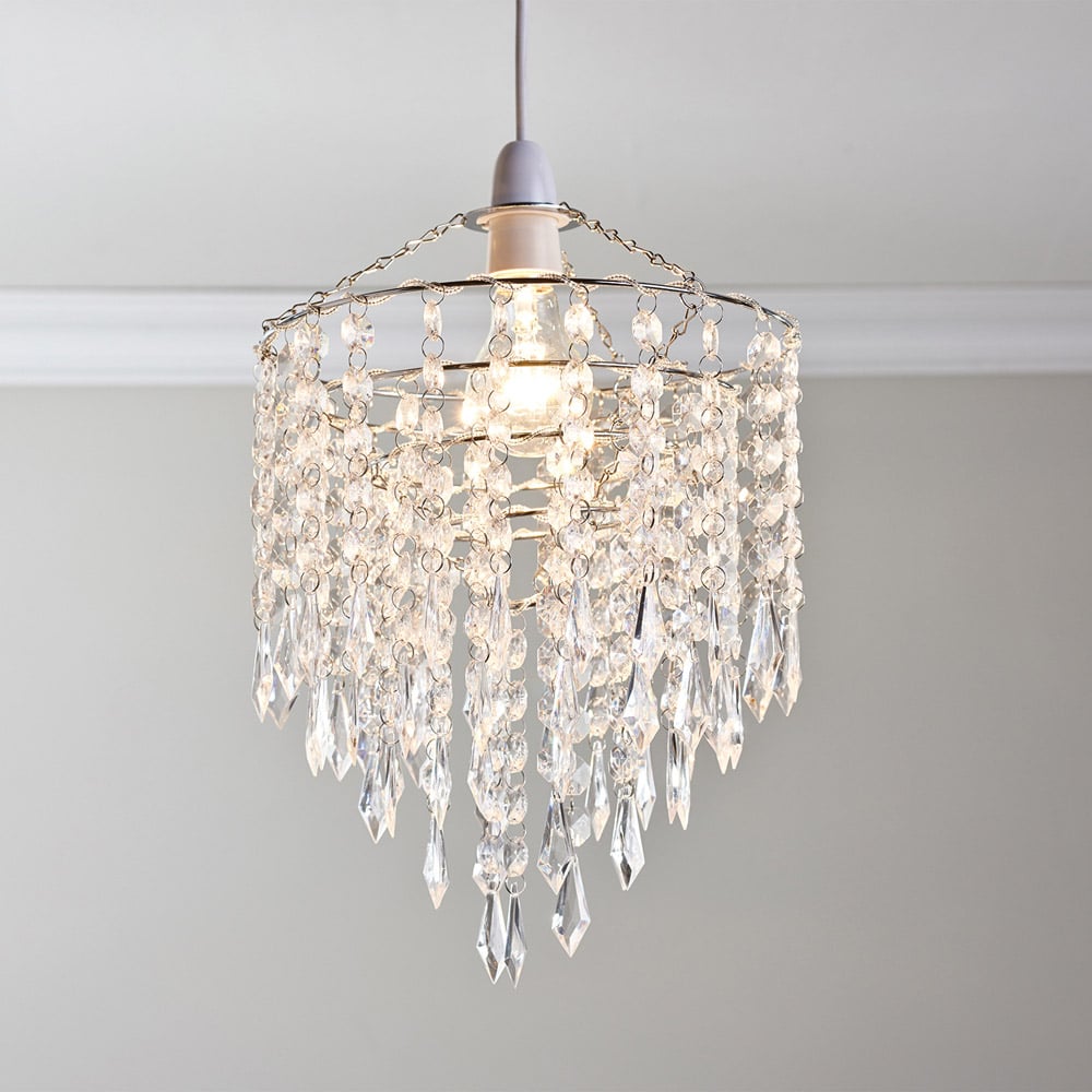 Marie Silver Droplet Jewel Pendant Light Image 3