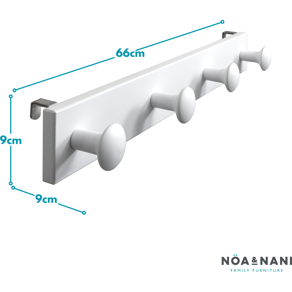 Noa and Nani White Coat Hook Peg Rail for Bunk and Cabin Bed Image 3