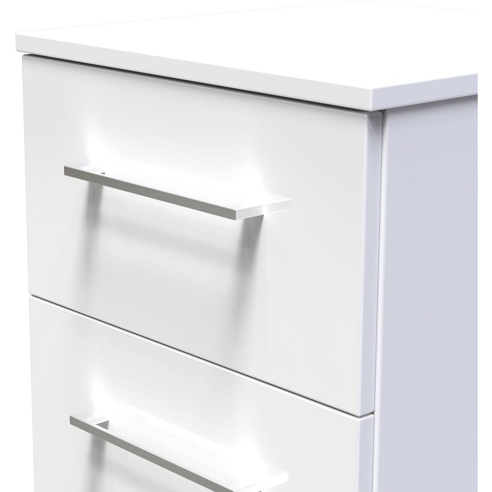 Crowndale Worcester 2 Drawer White Gloss Bedside Table with Wireless Charging Ready Assembled Image 5