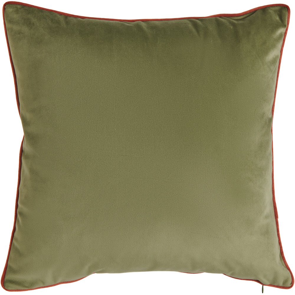 Wilko Dark Green Autumn Velvet Cushion 43 x 43cm Image 2