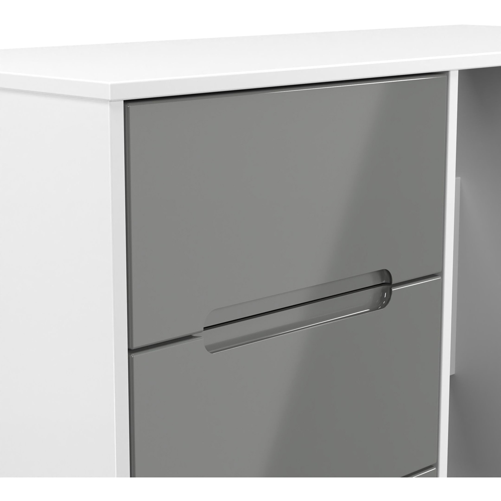 Crowndale Monaco 3 Drawer Grey Gloss and White Vanity Dressing Table Ready Assembled Image 5