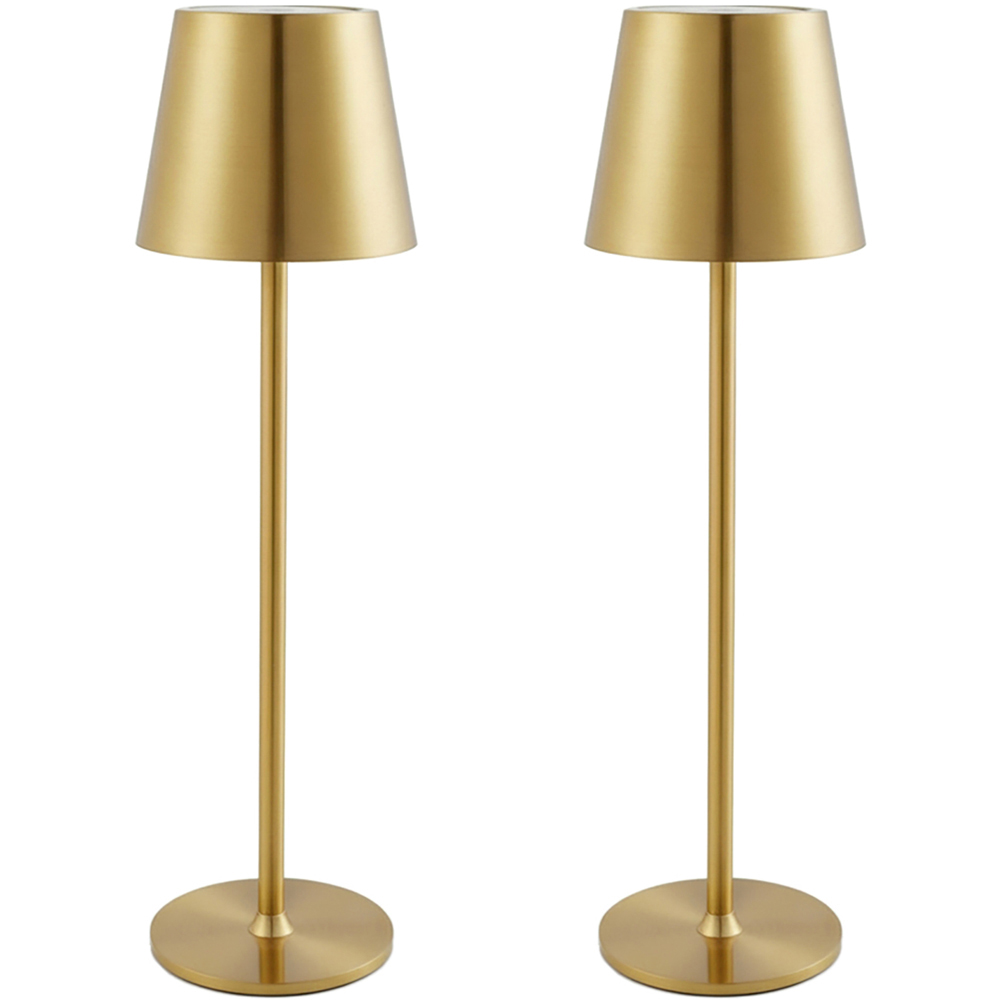 Living and Home Gold LED Table Lamp 2 Pack Image 1