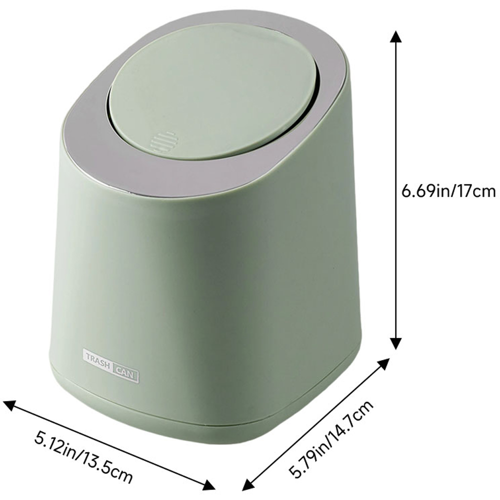 Living and Home Green Mini Tabletop Flap Lid Trash Bin Image 7