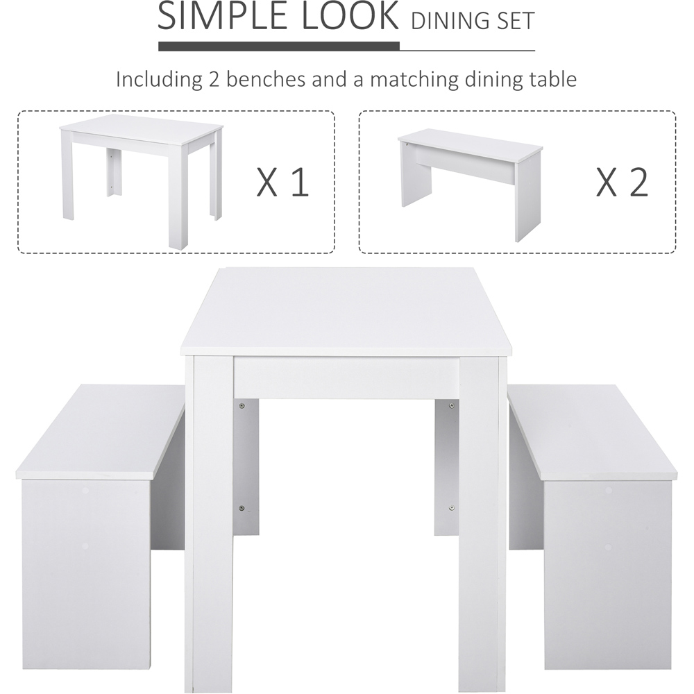Portland 2 Seater Dining Set White Image 6