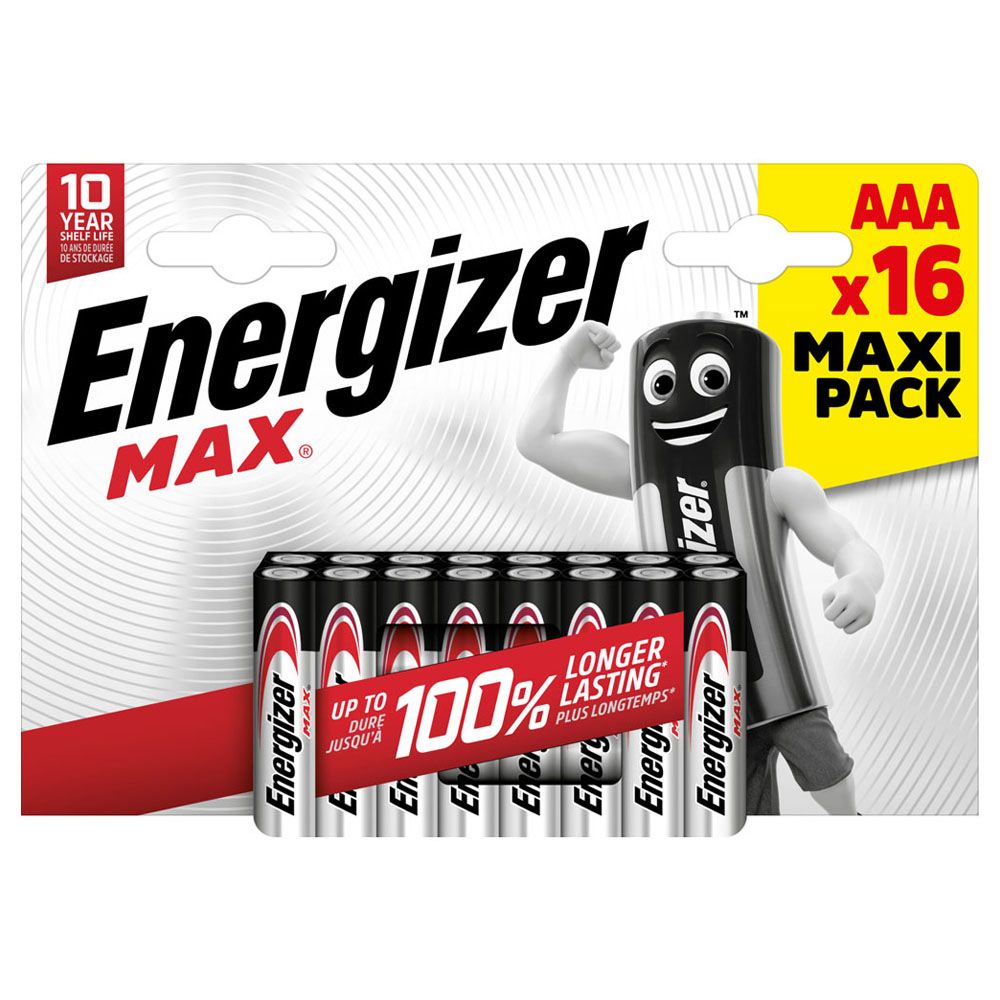 Energizer Max AAA 16 Pack Alkaline Batteries Image 1