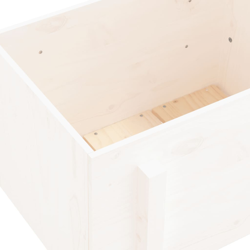 vidaXL White Solid Pine Wood Garden Planter 57 x 62 x 50cm Image 6