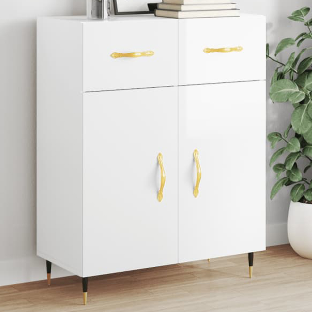 vidaXL 2 Door 2 Drawer White Sideboard Image 1