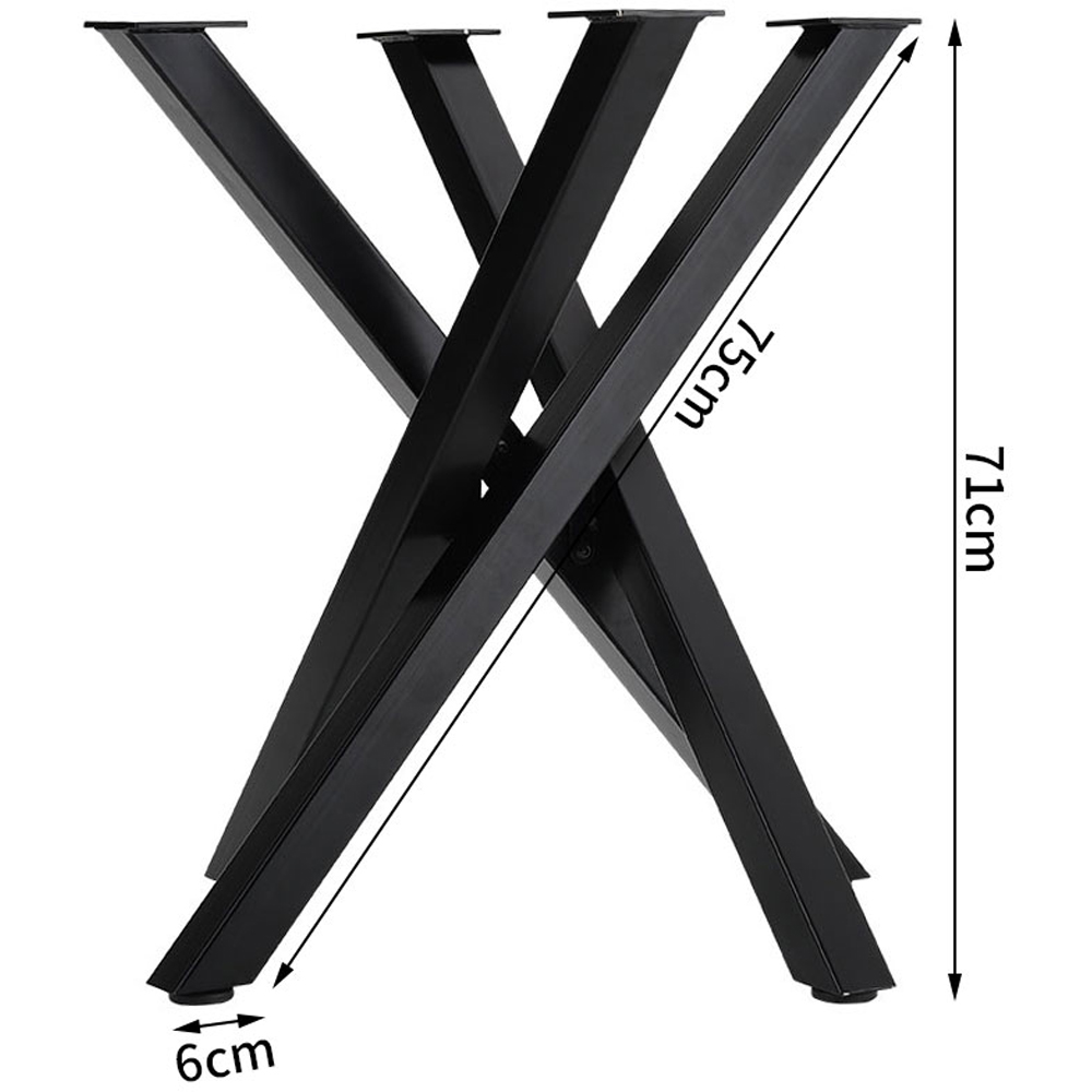 Living and Home Set of 4 Black Criss Cross Metal Table Legs Image 8
