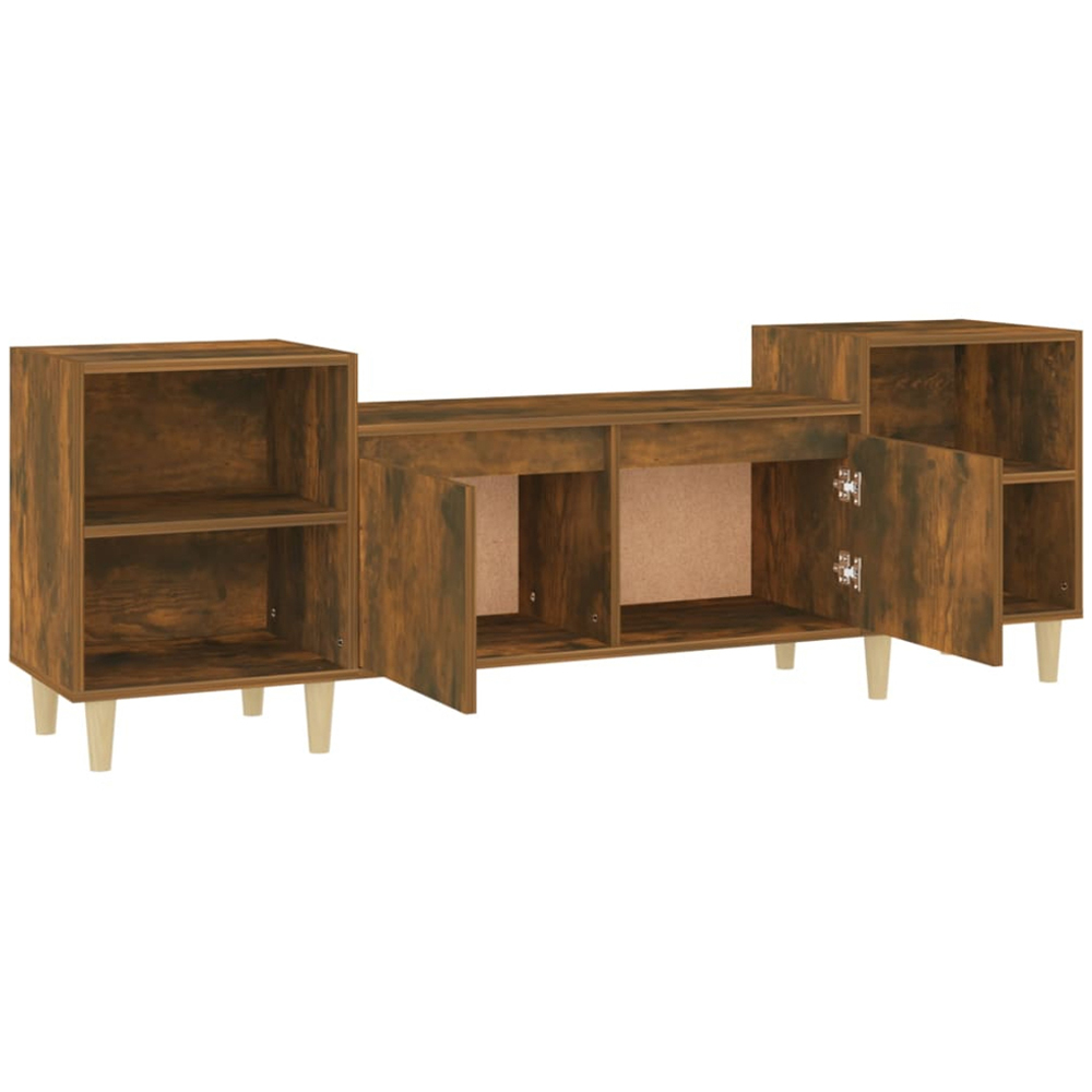 vidaXL 2 Door 4 Shelf Smoked Oak TV Cabinet Image 7