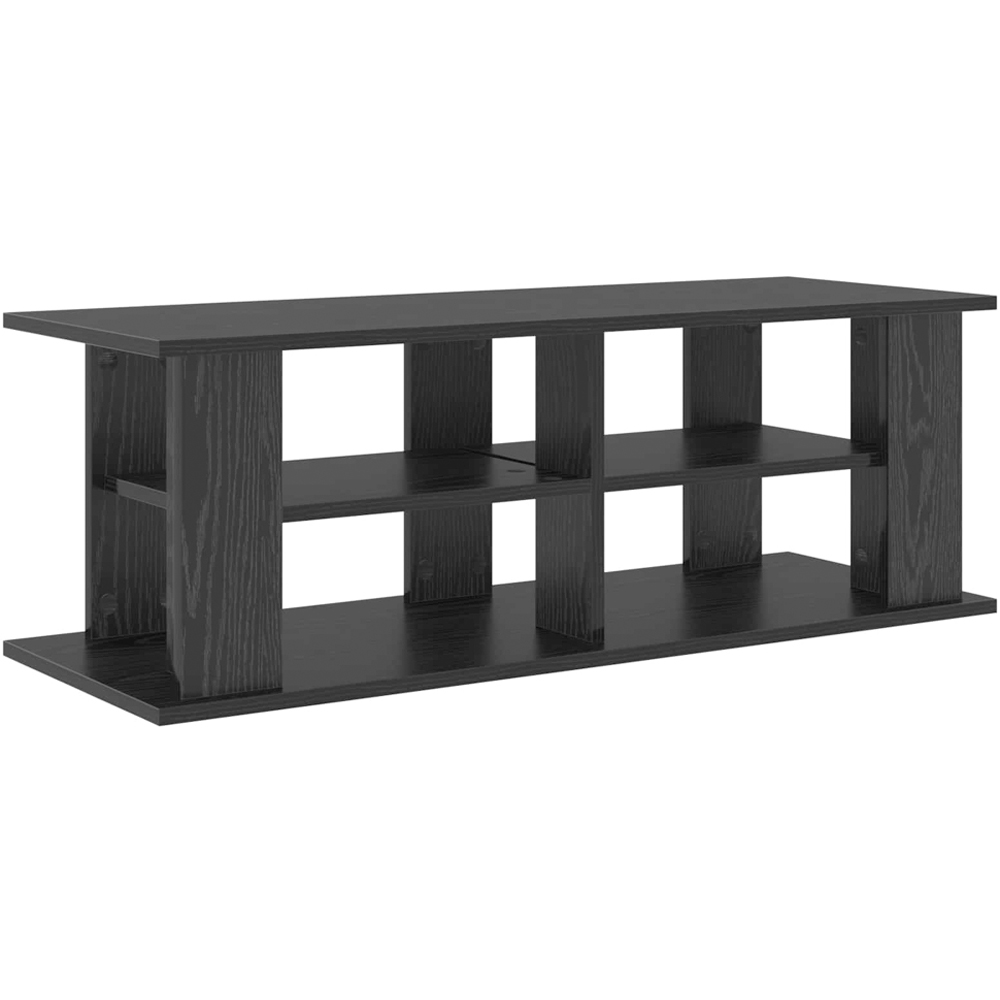vidaXL 4 Shelf Black Oak TV Stand Image 2
