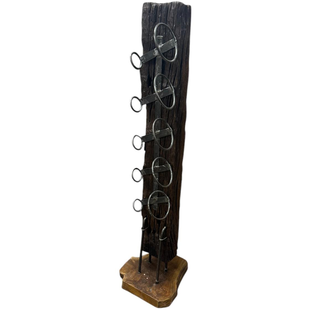 Acacia Home 5 Bottle Wooden Wine Rack Image 1