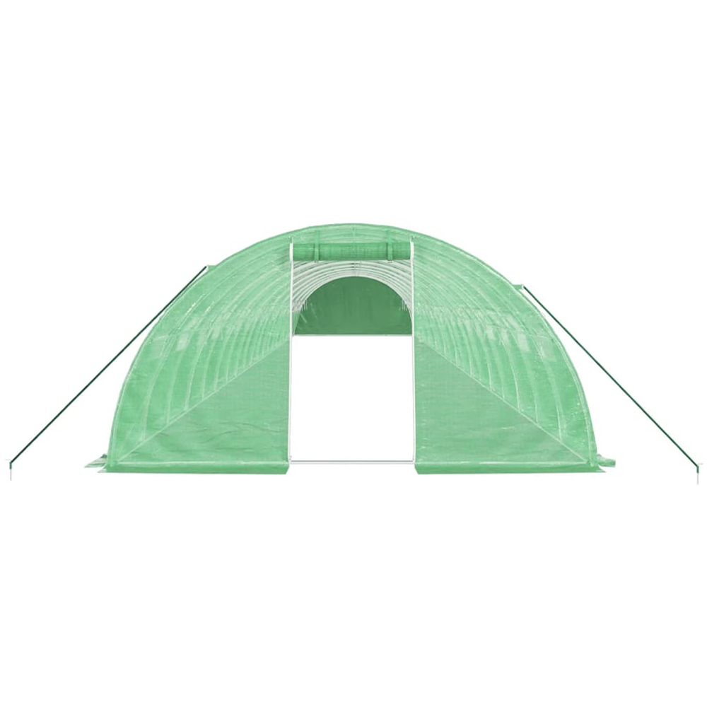 vidaXL Green Polyethylene Galvanised Steel Frame 65.6 x 13.1ft Greenhouse Image 3
