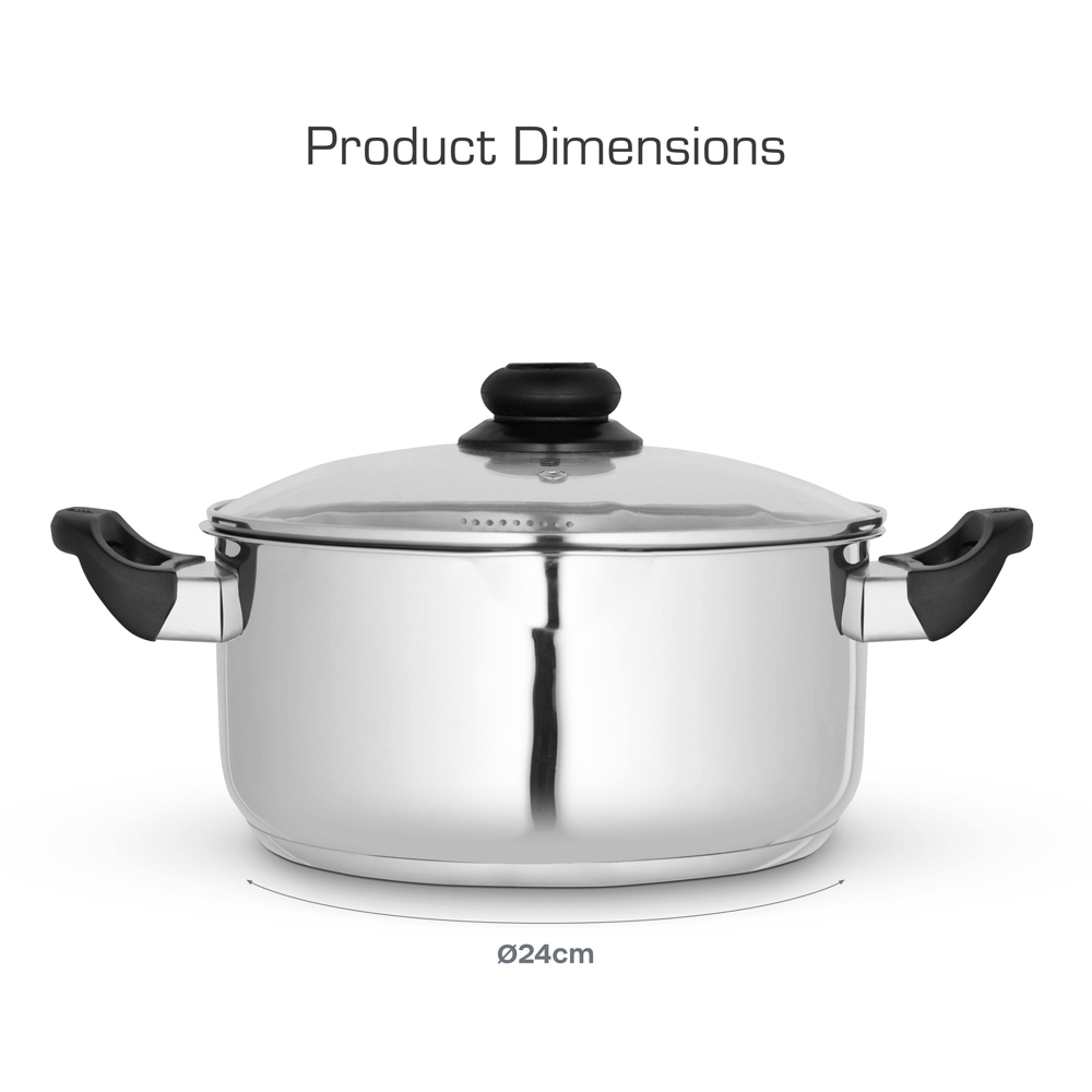 Swan Townhouse 24cm Stainless Steel Casserole Dish with Lid Image 9