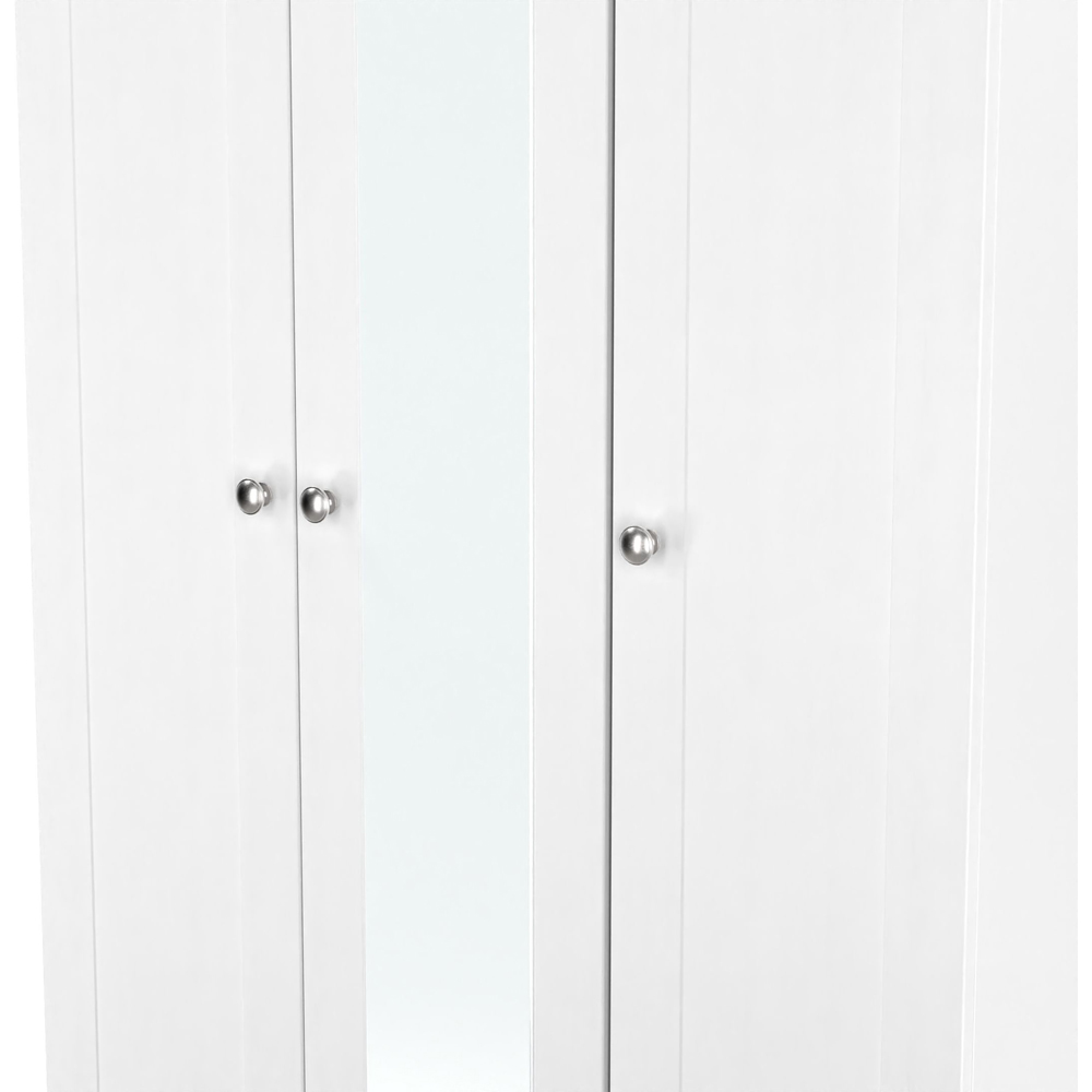 Crowndale Sussex 3 Door White Ash and Bardolino Oak Tall Mirror Wardrobe Ready Assembled Image 8