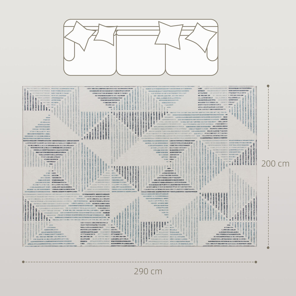 HOMCOM Multicolour Geometric Non Slip Rug 200 x 290cm Image 9