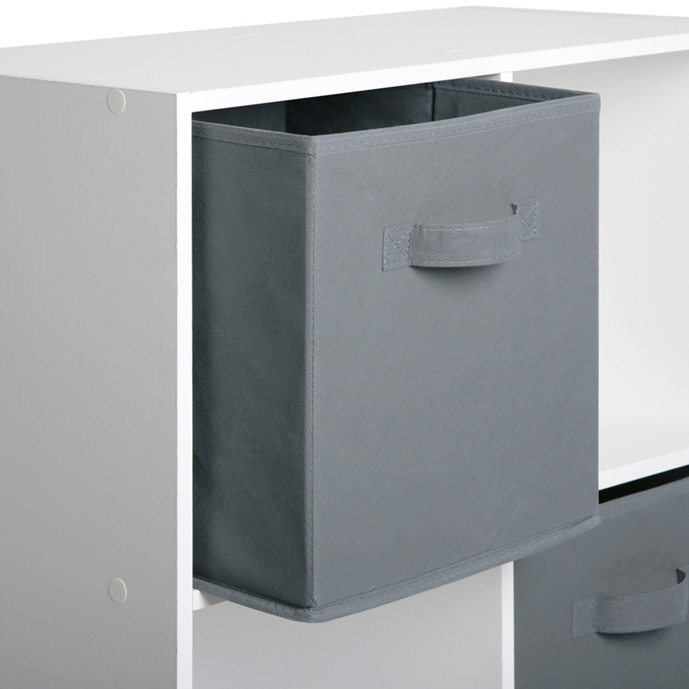 Jane 6 Shelf White Cube Storage Unit with Basket Image 5