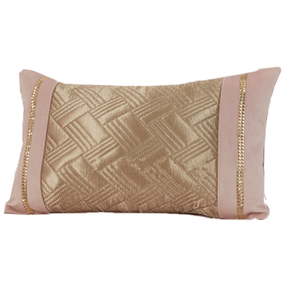 Rapport Home Capri Blush and Gold Filled Boudoir Cushion Image 1