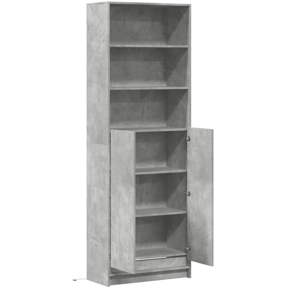 vidaXL 2 Door 3 Shelf Concrete Grey Highboard with LED Lights Image 9
