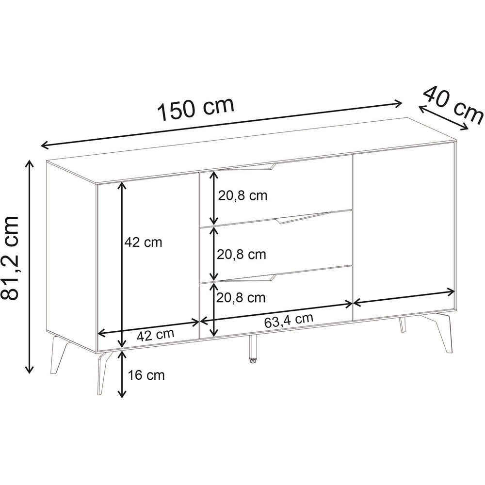 Decortie Jaden 2 Door 3 Drawer Sandstone Console Table Image 7