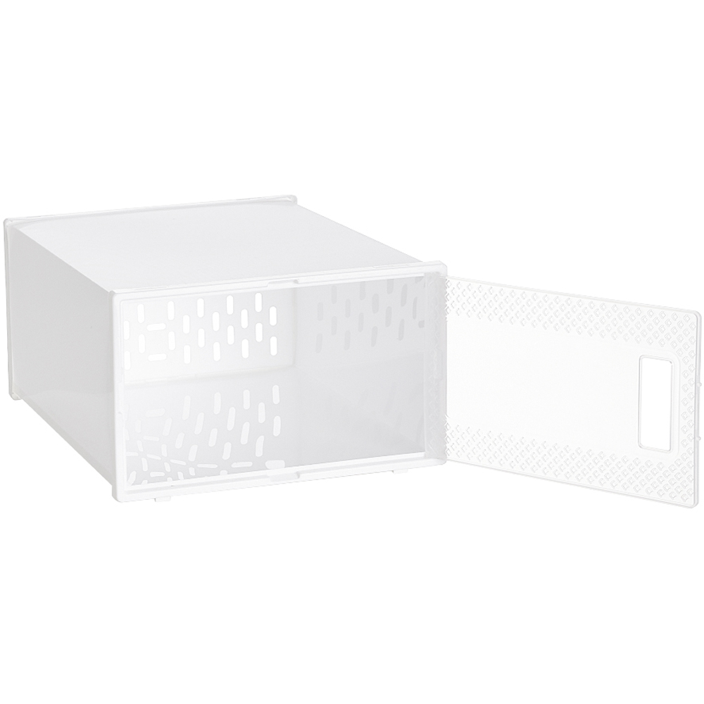 H&O Direct White Stackable Waterproof Shoe Storage Boxes with Ventilation Holes 12 Pack Image 3