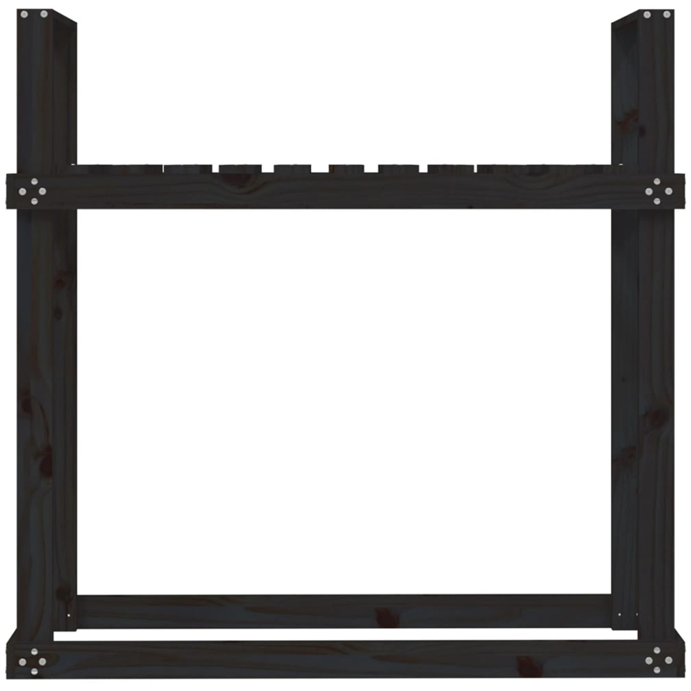 vidaXL Black Solid Pine Wood Firewood Rack 110 x 35 x 108.5cm Image 4