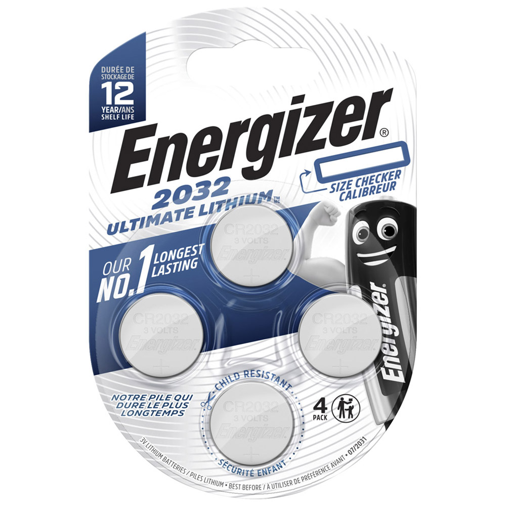 Energizer Ultimate CR2032 4 Pack Lithium Coin Batteries Image 1
