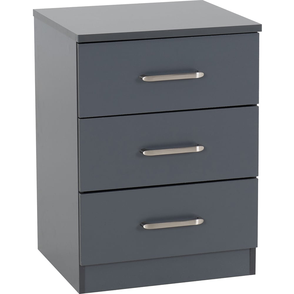 Seconique Dakota 3 Door Wardrobe Dark Grey Bedroom Furniture Set Image 5