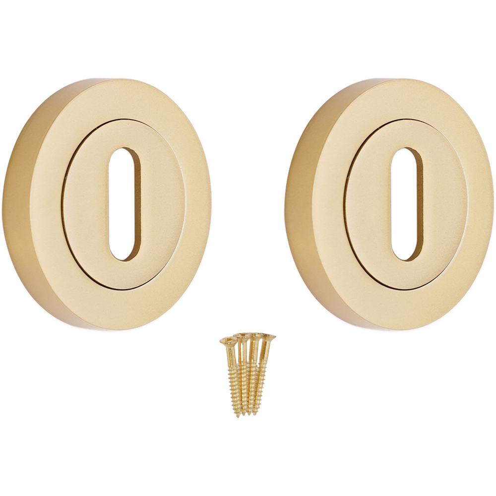 Spira Brass Satin Brass Oval Standard Escutcheon 2 Pack Image 4