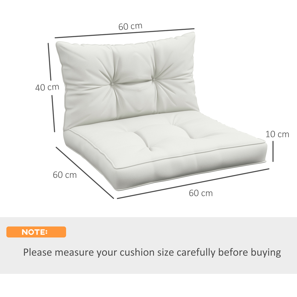 Outsunny White Seat Cushion Replacement Set of 4 Image 7
