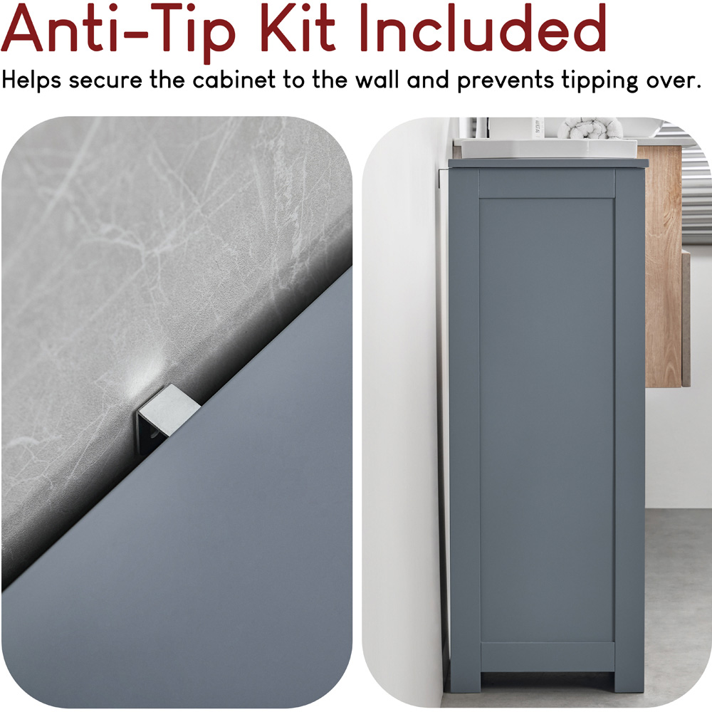 Bath Vida Priano 4 Drawer Grey Floor Standing Bathroom Cabinet Image 5