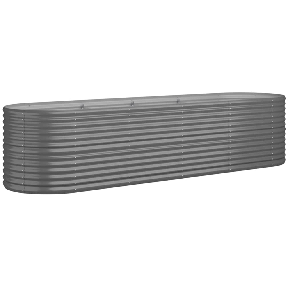 vidaXL Grey Galvanised Steel Garden Planter 296 x 80 x 68cm Image 1