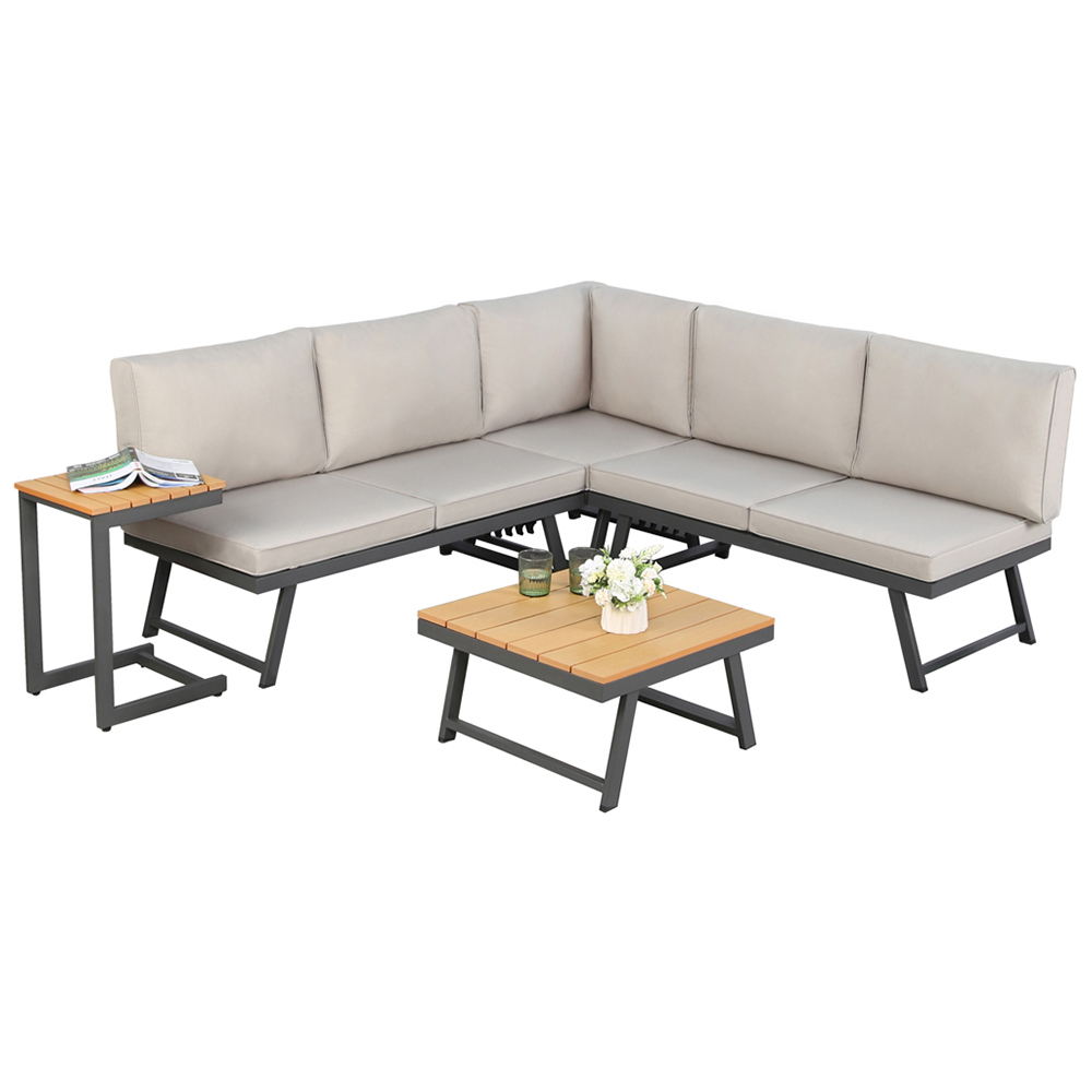 Home Garden Direct Monaco 4 Seater Grey Lounge Corner Sofa Set Image 2