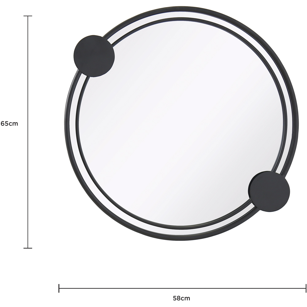 Charles Bentley Warsaw Black Dotted Round Wall Mirror Image 9