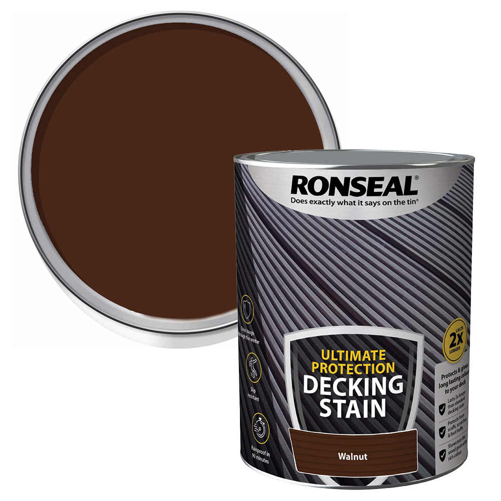 Ronseal Ultimate Protection Walnut Decking Stain 5L Image 1