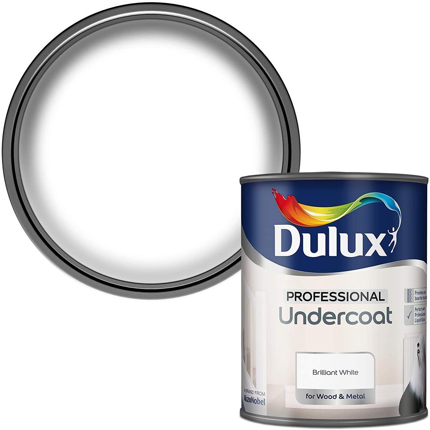 Dulux Professional Wood & Metal Pure Brilliant White Undercoat 750ml Image 2