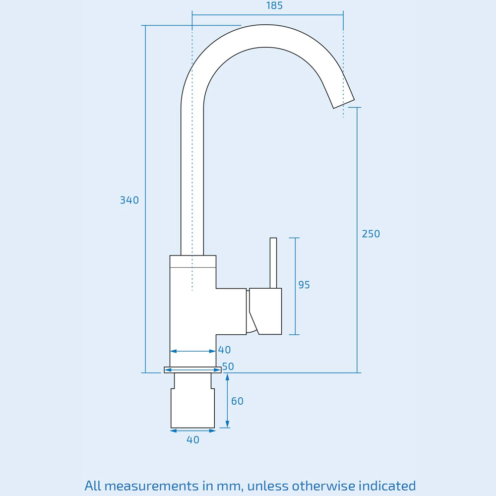 Nes Home Manhattan Matte Black Swivel Kitchen Mixer Tap with Diffuser Image 4