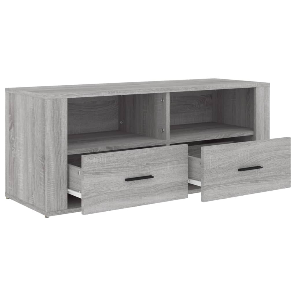 vidaXL 2 Drawer 2 Shelf Grey Sonoma TV Cabinet Image 6