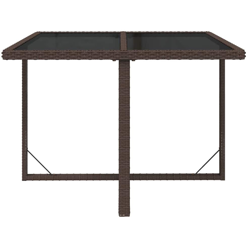 Walplus 2 Seater Brown and Black PE Rattan Garden Table Image 3