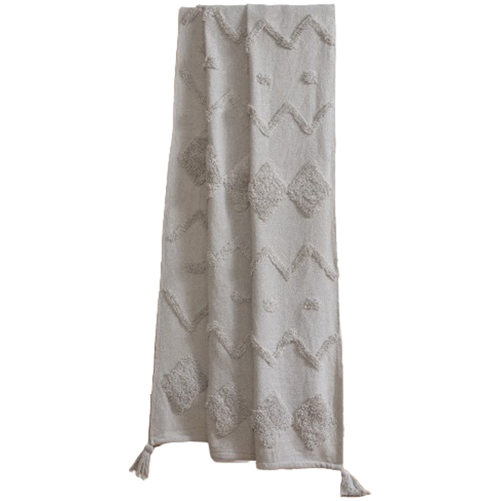 Rapport Home Juniper Silver Tufted Cotton Blanket Throw 70 x 90cm Image 1
