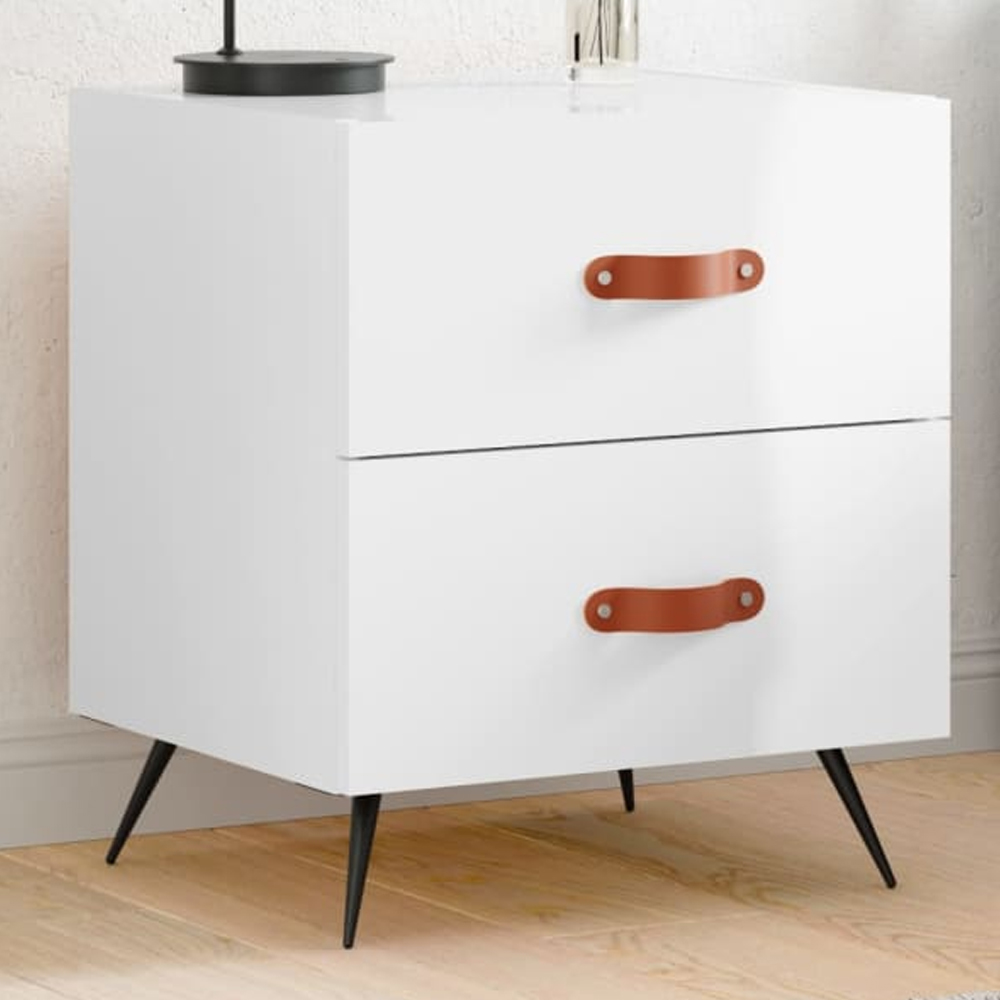 vidaXL 3 Shelf White Sideboard Image 1