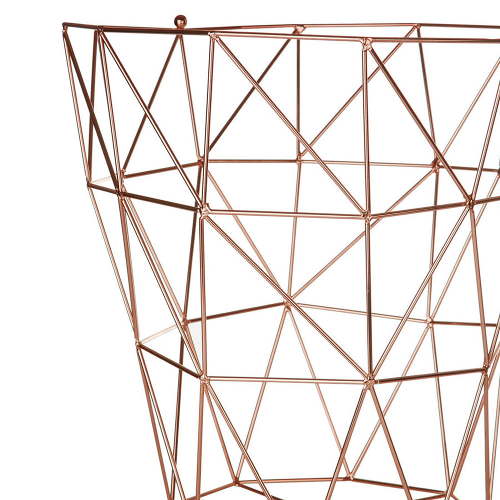 Premier Housewares Vertex Copper Finish Storage Basket Image 4