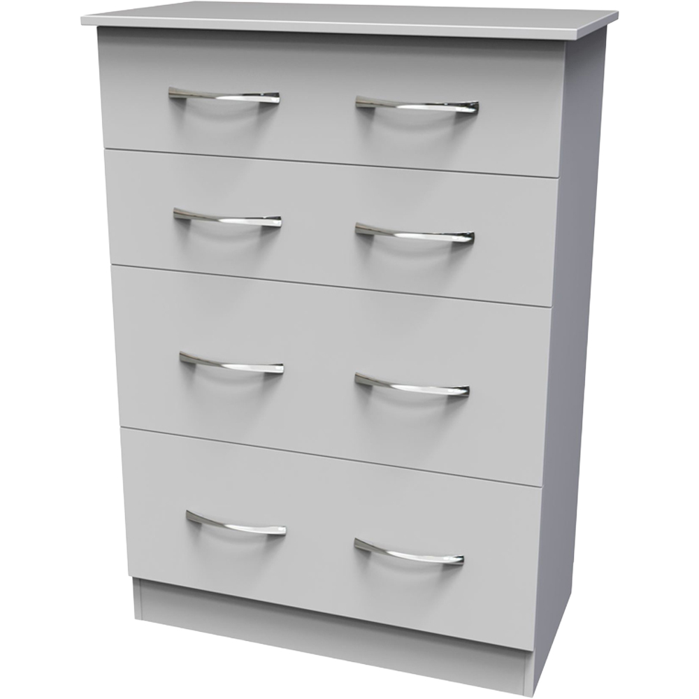Crowndale Avon 4 Drawer Matt White Deep Chest of Drawers Ready Assembled Image 4