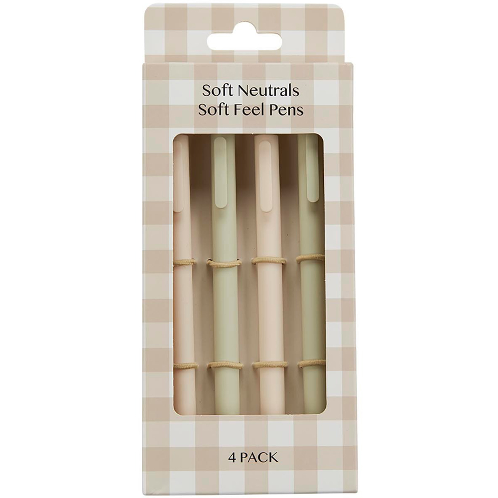 Pack of 4 Soft Neutrals Soft Feel Pens - Neutral Image